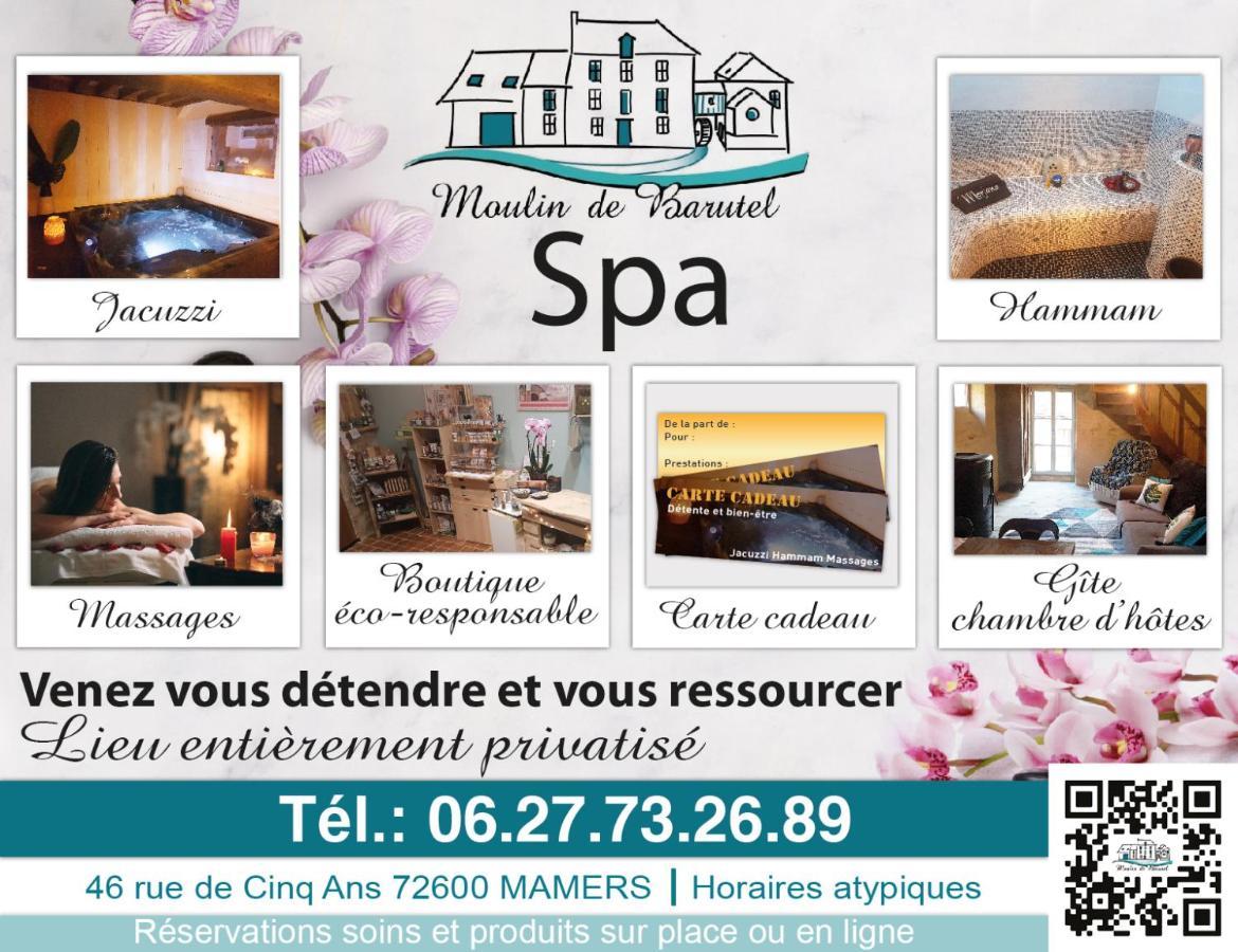 Gite Du Moulin De Barutel Mamers,Avec Spa Et Hammam Sur Reservation Payant ภายนอก รูปภาพ